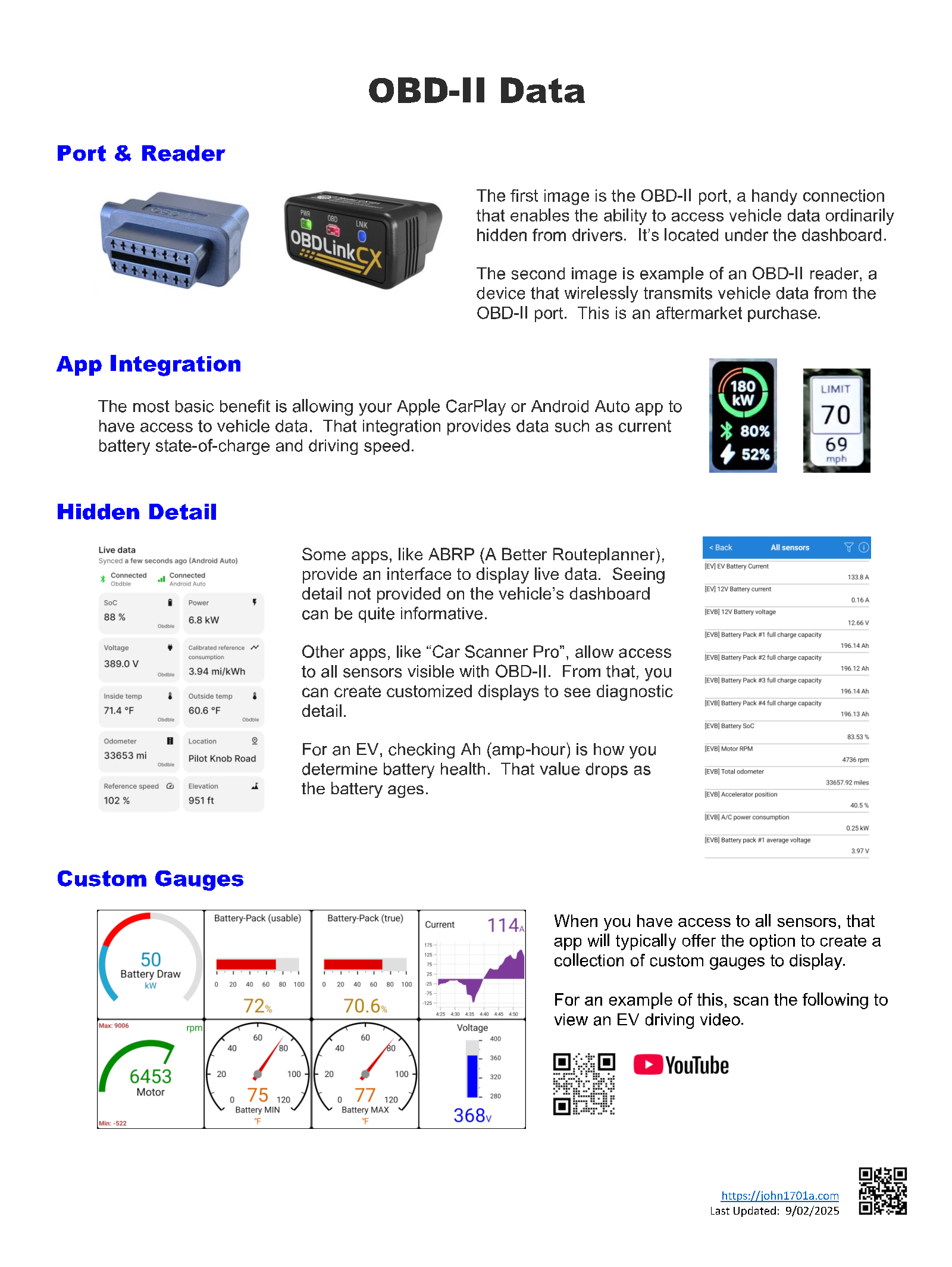 Plug-In Vehicle: OBD-II Data